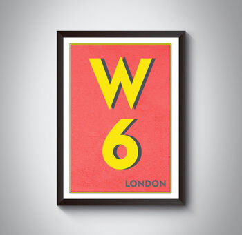 W6 Hammersmith London Postcode Typography Print, 5 of 10