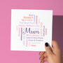 Personalised Word Art Mother's Day Card, thumbnail 1 of 4