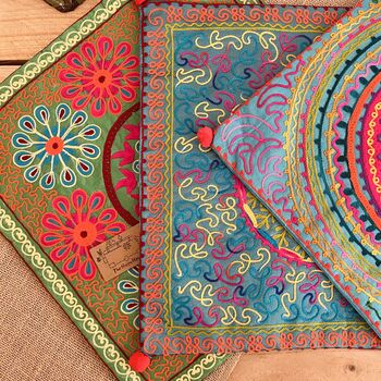 Vibrant Embroidered Bohemian Hippie Cushion Covers, 10 of 11