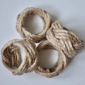 Set Of Four Rope Napkin Rings, 3 of 7
