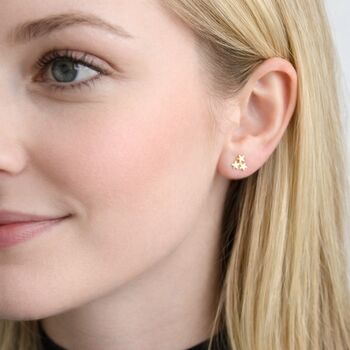 Gold Plated Sterling Silver Galaxy Star Stud Earrings – 8mm, 3 of 6