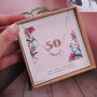 Sterling Silver 50th Beads Necklace, thumbnail 4 of 7