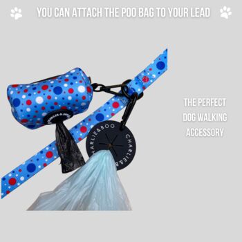 Blue Polka Dot Dog Poo Bag Holder, 3 of 5