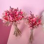 Bright Pink Dried Flower Bouquet With Bunny Tails, thumbnail 4 of 4