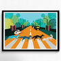 London Prints The Abbey Road Foxes Illustrated Artwork, thumbnail 2 of 4
