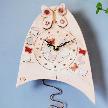 Wall Clock With Pink Butterflies, 4 of 6