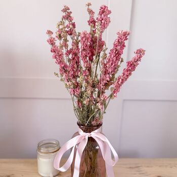 Pink Delphiniums With Vase, 3 of 3