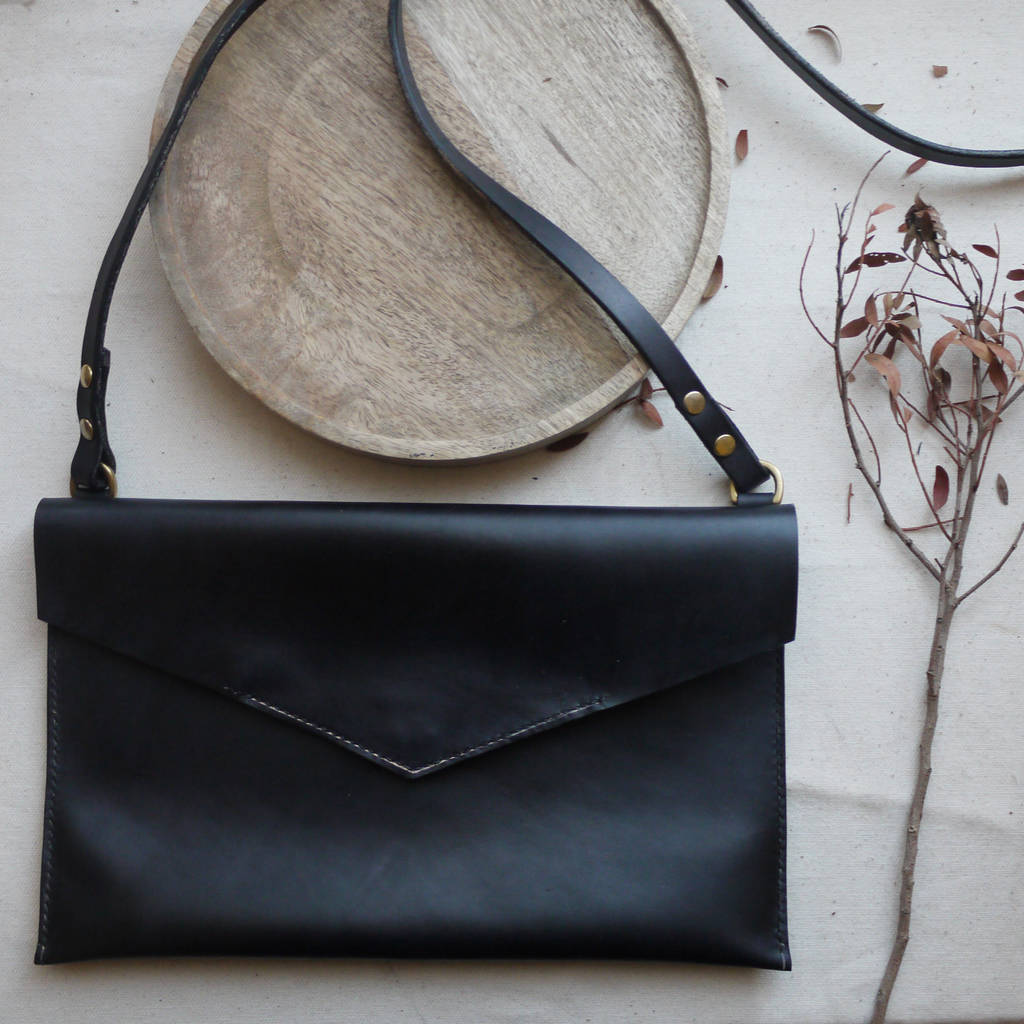 Leather Bag Envelope Style With Magnetic Fastening By Tori Lo Leather ...