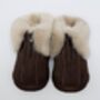 Genuine Sheepskin Slippers With Zipper Brown, thumbnail 4 of 5
