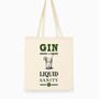 Funny Gin Quote Tote Bag, thumbnail 2 of 2