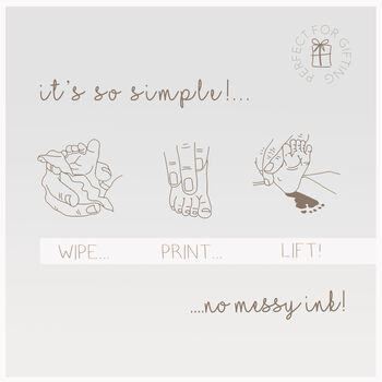 Personalised Large Hand And Footprint Kit With Four Mini Print Cards, 7 of 7