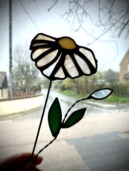 Daisy White Stained Glass Faux Flower Stem, 5 of 6