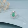 Sterling Silver Vintage Inspired Green Onyx Cz Ring, thumbnail 1 of 12