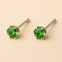 Sterling Silver Peridot Micro Stud Earrings, thumbnail 1 of 3