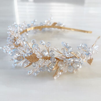 Blue And Gold Crystal Headband, 2 of 7