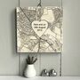 Personalised Wedding Venue Location Map Print On Wood, thumbnail 2 of 10