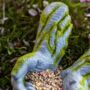 Garden Bird Feeder Hands Ornament Stone Grass Effect, thumbnail 11 of 12