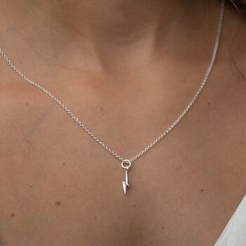 Personalised Lightning Bolt Charm Necklace, 2 of 11