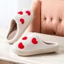 Red Love Heart Plush Slippers, thumbnail 3 of 5