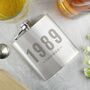 Personalised Date And Name Engraved Stainless Steel Hip Flask, thumbnail 1 of 6