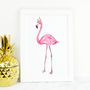 Pink Flamingo Print Unframed, thumbnail 3 of 6