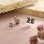 Sterling Silver Border Collie Dog Stud Earrings, thumbnail 3 of 12