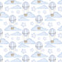 Hot Air Balloon Gift Wrapping Paper Available In Blue Or Pink, thumbnail 4 of 11