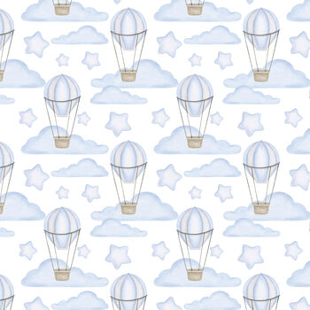 Hot Air Balloon Gift Wrapping Paper Available In Blue Or Pink, 4 of 11