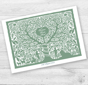Personalised Adam And Eve Christening Or New Baby Card, 2 of 5