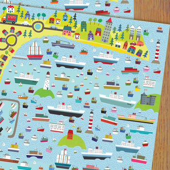 Boats Wrapping Paper Two Sheets, 3 of 5