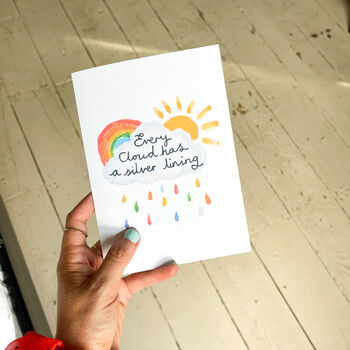 Silver Lining Rainbow Thinking Of You Card, 3 of 5