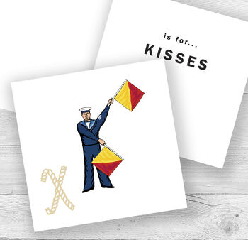 Personalised Nautical Semaphore Flags Name Card, 3 of 7
