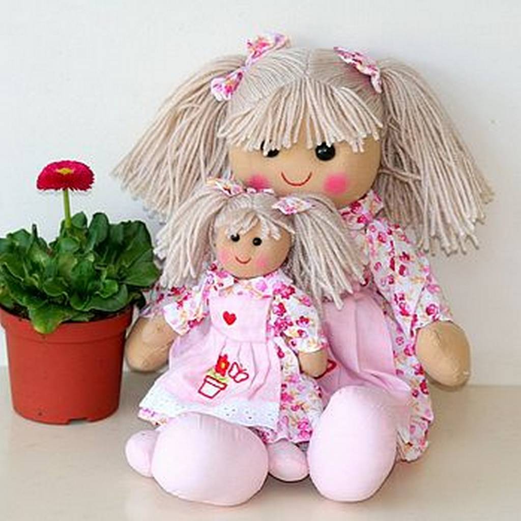 Set Of Two Sister Flowerpot Rag Dolls By Little Ella James