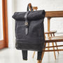 Canvas And Leather Rolltop Backpack, thumbnail 6 of 7