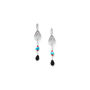 Silver Plated Earrings With Dangles Agate And Turquoise, thumbnail 2 of 3