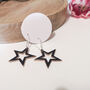 Leather Star Drop Earrings, thumbnail 4 of 12