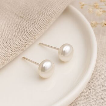 Sterling Silver White Freshwater Pearl Stud Earrings: Dainty Bridal Jewellery – 5mm, 4 of 9