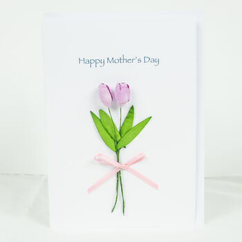 Mothers Day/Birthday Card Tulips Flower Bouquet Card, 3 of 3