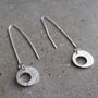 Hammered Silver Circle Air O Threader Earrings, thumbnail 2 of 2