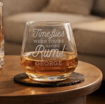 Personalised Time Flies When You're Having Rum Tumbler, 2 of 5
