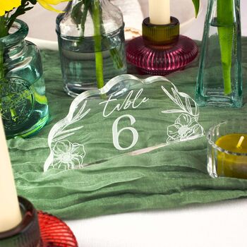Half Wavy Scallop Wedding Table Number, 4 of 5