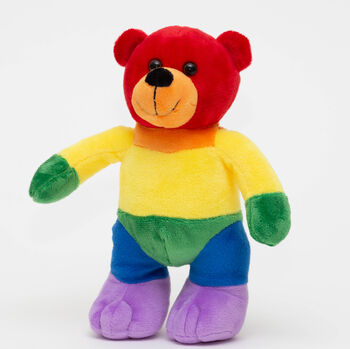 Gay Pride Love Is Love Rainbow Plush Soft Toy Bear, 2 of 2