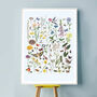 British Wildlife And Florals Through The Seasons Print, thumbnail 1 of 4