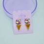 Hand Painted Abstract Geometric Earrings, thumbnail 1 of 5