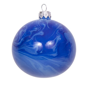 Christmas Molten Glass Bauble Lapis, 8cm, 2 of 2