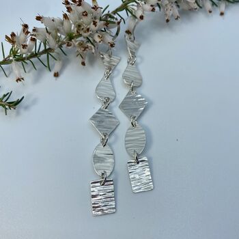 Long Hammered Shapes Earrings, 5 of 9