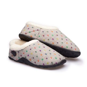 Olivia Grey Spotty Women's Slippers Indoor/Garden Shoes, 2 of 6