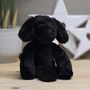 Monty The Plush Long Leg Black Puppy Soft Toy, thumbnail 1 of 3