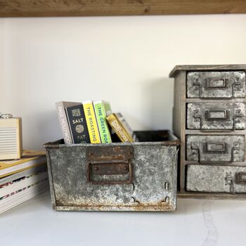 Industrial Vintage Galvanised Storage Box Or Planter, 3 of 5