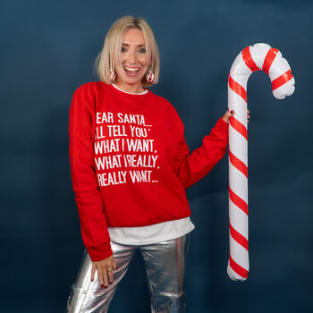 I'll Tell You What I Want Christmas Jumper Sweatshirt, 3 of 7